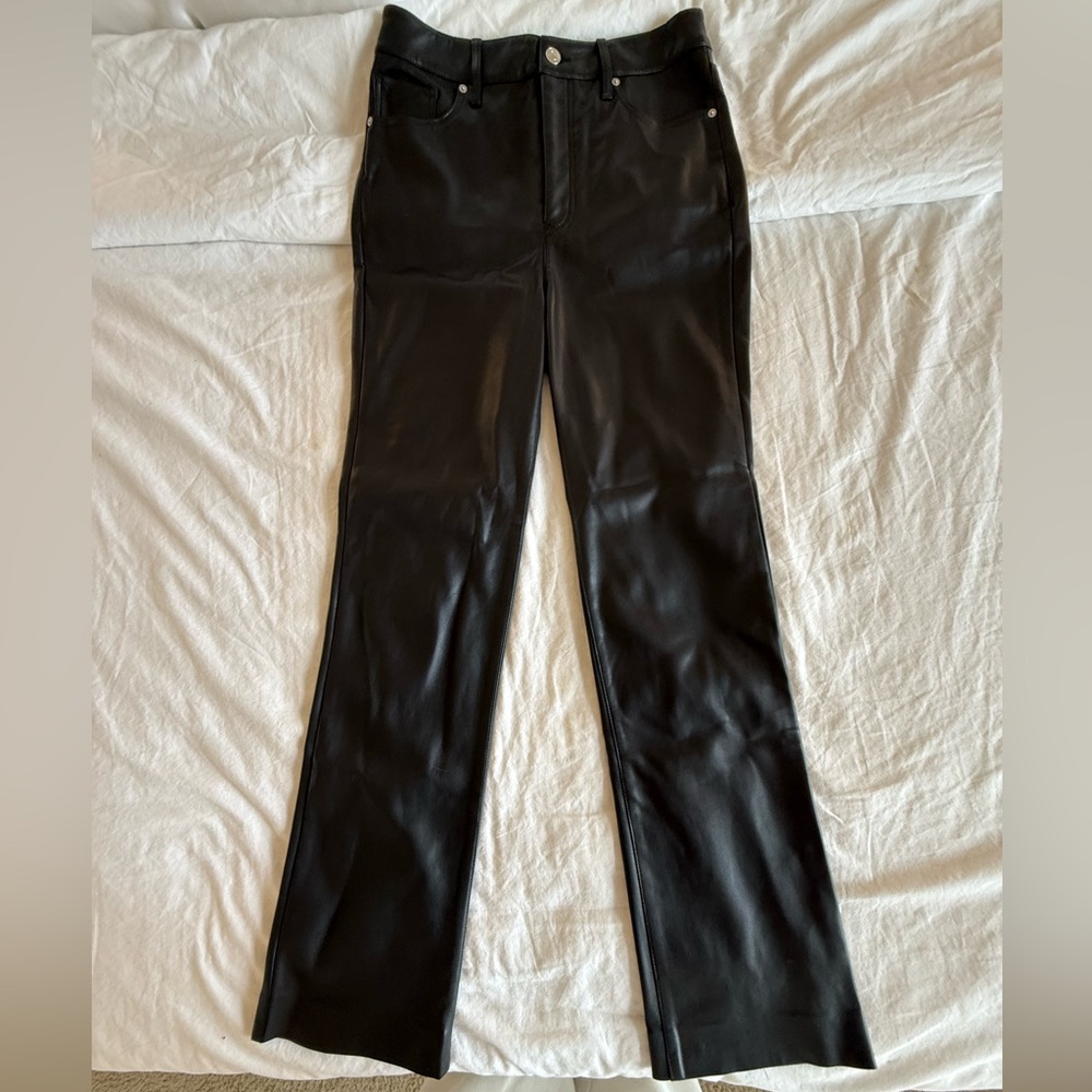 Black Faux Leather Pants Express 90s slim